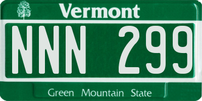 VT license plate NNN299