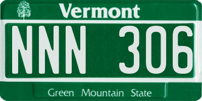 VT license plate NNN306