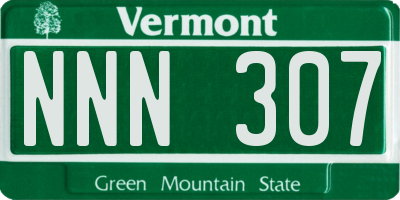 VT license plate NNN307