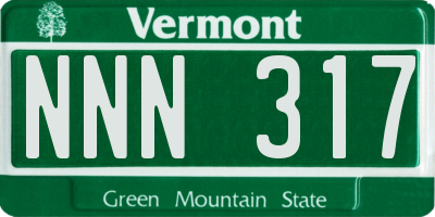 VT license plate NNN317
