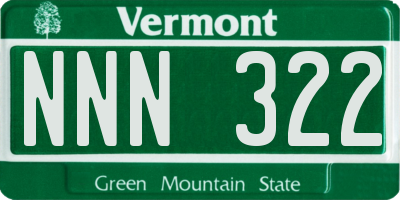 VT license plate NNN322