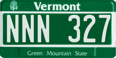 VT license plate NNN327
