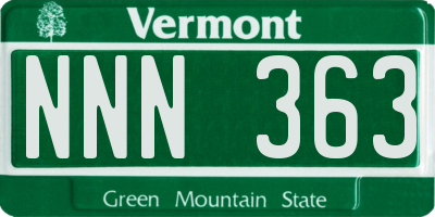 VT license plate NNN363