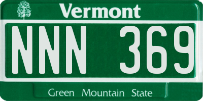 VT license plate NNN369