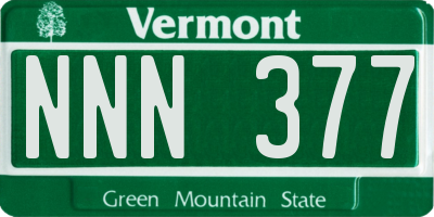 VT license plate NNN377