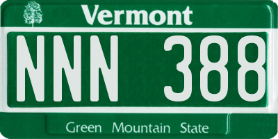 VT license plate NNN388