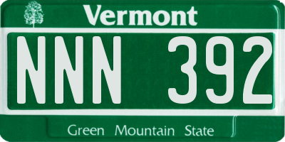 VT license plate NNN392