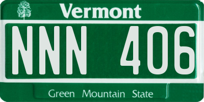 VT license plate NNN406