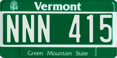VT license plate NNN415