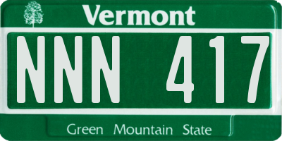 VT license plate NNN417