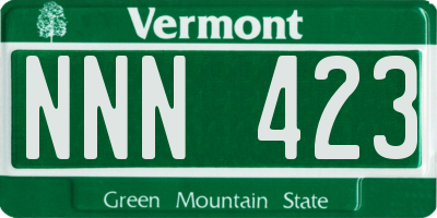 VT license plate NNN423