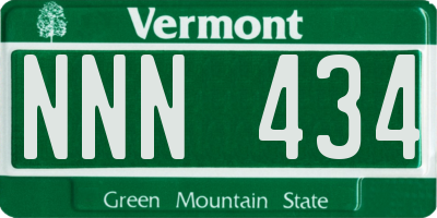 VT license plate NNN434