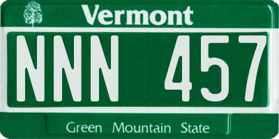 VT license plate NNN457