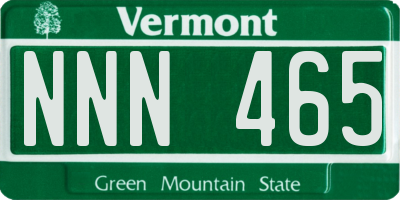 VT license plate NNN465