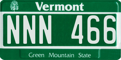 VT license plate NNN466