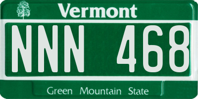 VT license plate NNN468