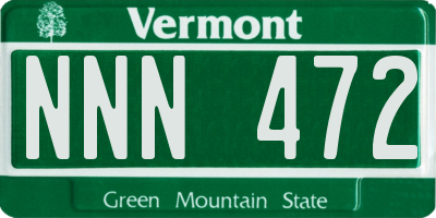 VT license plate NNN472