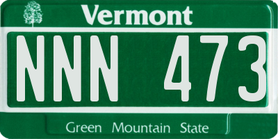 VT license plate NNN473