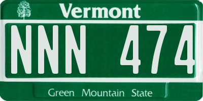 VT license plate NNN474