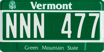 VT license plate NNN477