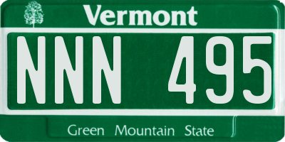 VT license plate NNN495