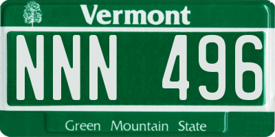 VT license plate NNN496