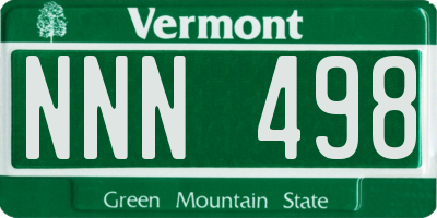 VT license plate NNN498