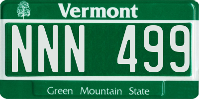 VT license plate NNN499