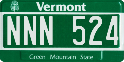 VT license plate NNN524