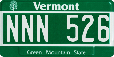 VT license plate NNN526
