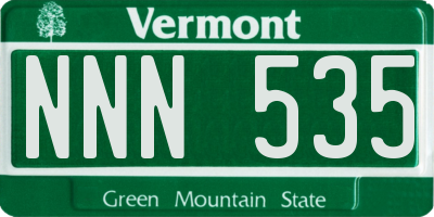 VT license plate NNN535