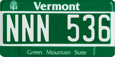 VT license plate NNN536
