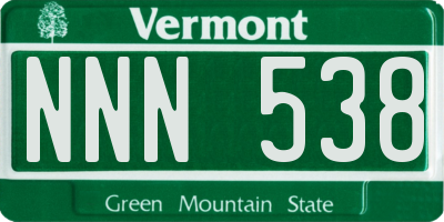 VT license plate NNN538