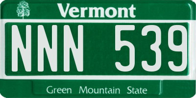 VT license plate NNN539