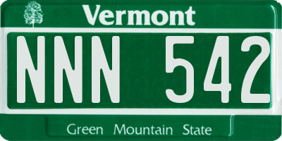 VT license plate NNN542