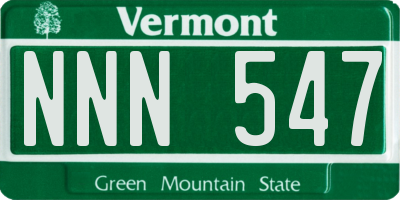VT license plate NNN547