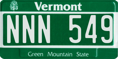 VT license plate NNN549