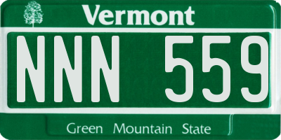 VT license plate NNN559