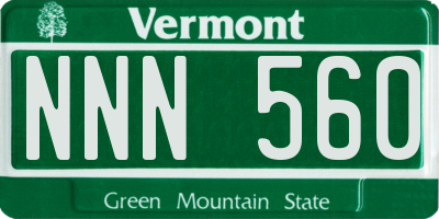 VT license plate NNN560