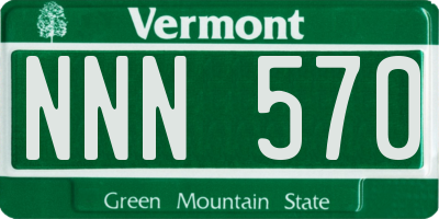 VT license plate NNN570