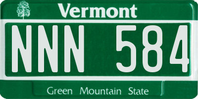 VT license plate NNN584