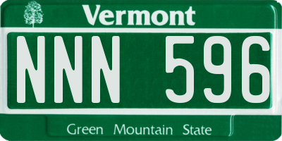 VT license plate NNN596