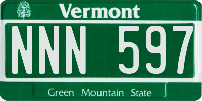 VT license plate NNN597