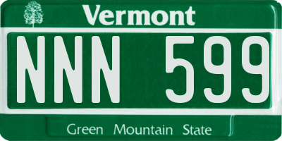 VT license plate NNN599