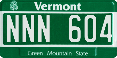 VT license plate NNN604