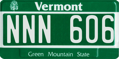 VT license plate NNN606