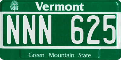 VT license plate NNN625