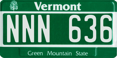 VT license plate NNN636