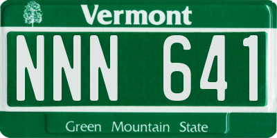 VT license plate NNN641