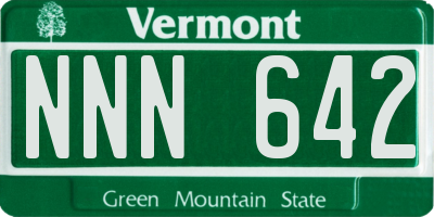 VT license plate NNN642
